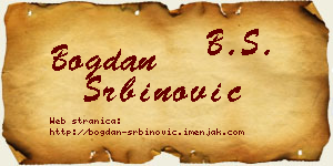 Bogdan Srbinović vizit kartica